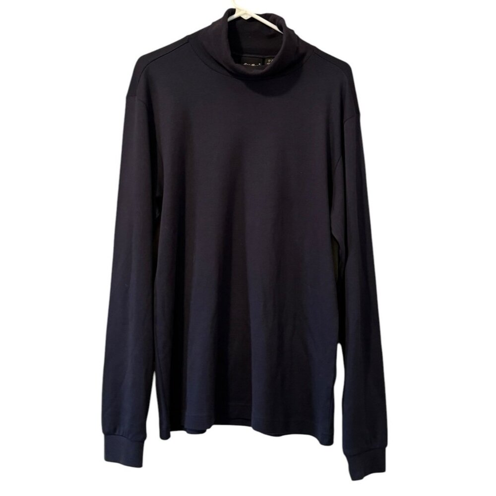 Eddie Bauer Turtleneck Mens Large Blue Long Sleeve Made 100% Cotton‎ Casual
